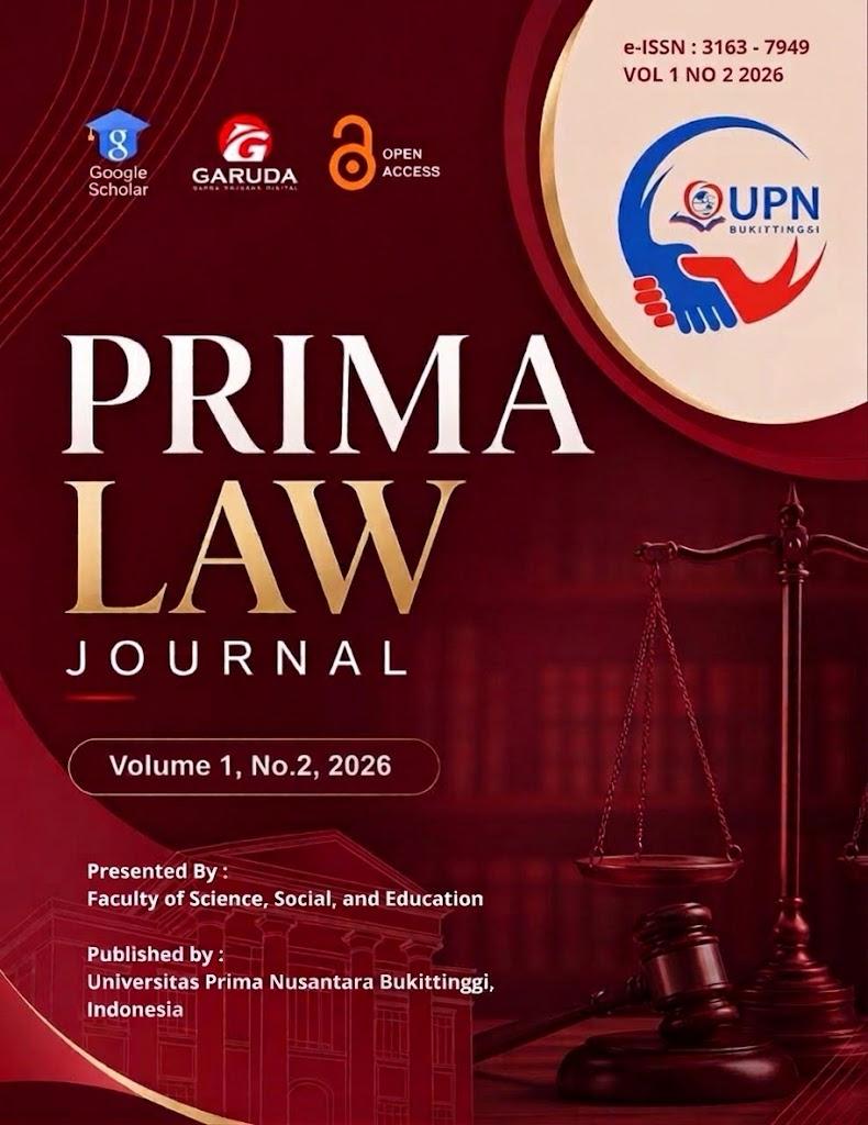 					View Vol. 1 No. 2 (2026): Prima Law Journal
				